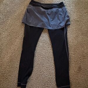 Athleta Charcoal and Black Skirted Leggings